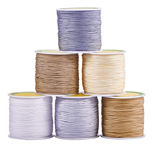 Image of PH PandaHall 600 Yards 0.8mm Nylon Beading Thread Bracelet String Chinese Knotting Cord Kumihimo Macrame Thread Cord Blinds String Necklace Cord for Macrame Friendship Bracelet Christmas