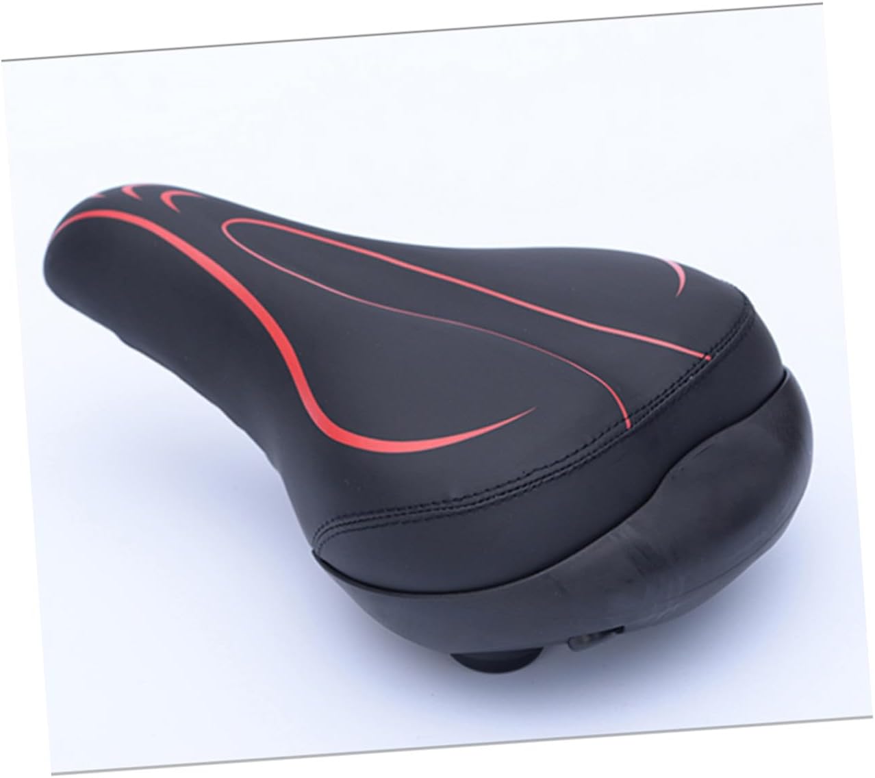 Thickened Inflatable Bike Saddle Cushion for Road Bikes Shock Absorption and Ventilated Comfortable Seat Ergonomic Design Reduces Pressure Fits Standard Seat Posts Black Red
