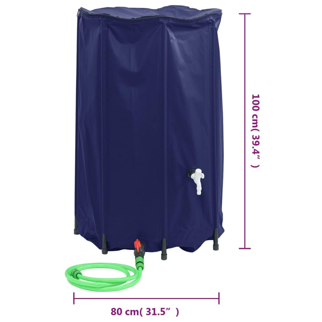 LAPOOH Serbatoio Acqua con Rubinetto Pieghevole 500 L in PVC,Bidone per la Raccolta dell'Acqua Piovana,Serbatoio Cisterna Raccolta Acqua-155996