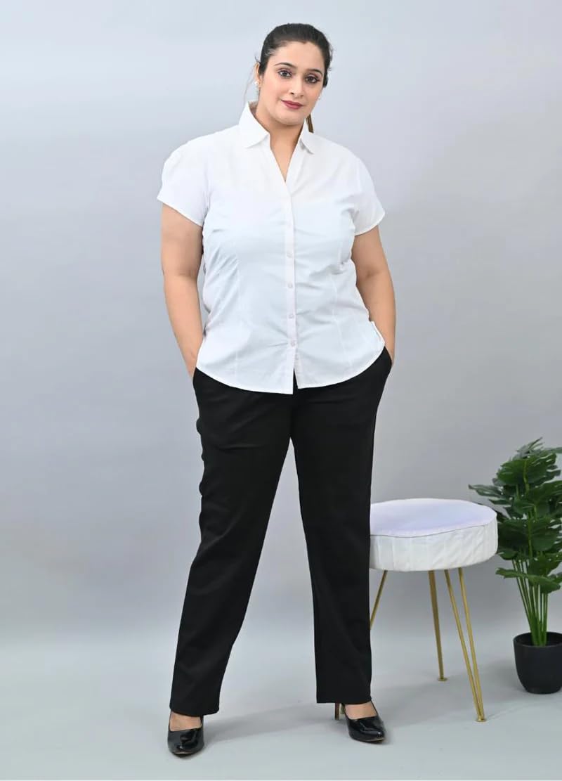 ARMIYA Straight Fit Plus Size Cotton Trouser Pants for Womens & Girls – Stylish & Comfortable Bottoms for All Sizes