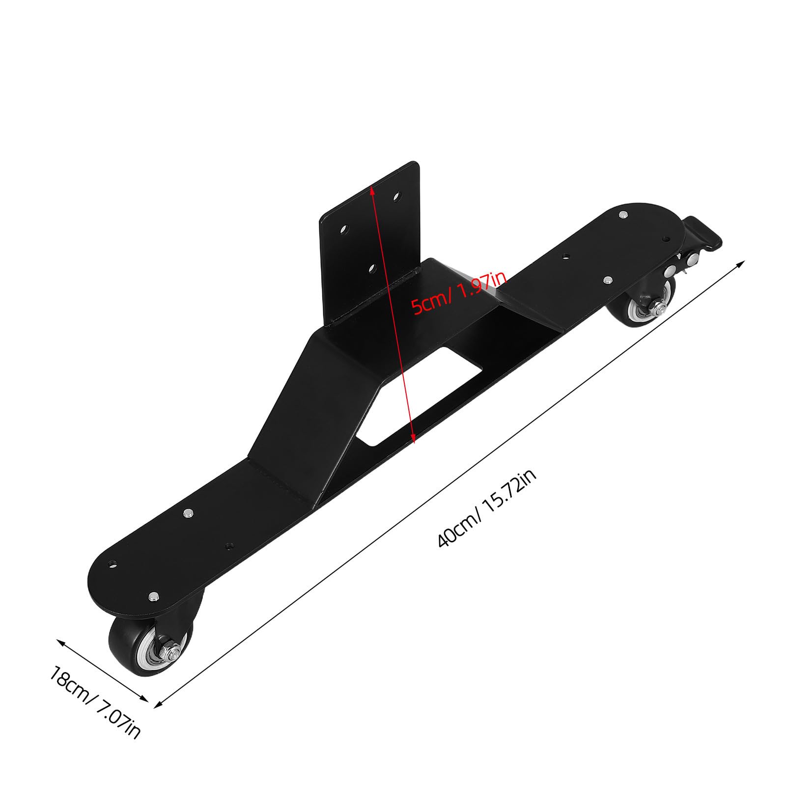 Base con Ruedas Bloqueables para Panel Led, Hierro Negro