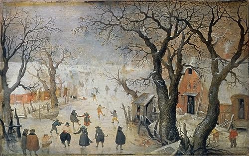 Impression toile Hendrick Avercamp décoration salon peinture murale scène d'hiver