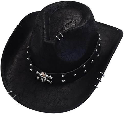 Leather Western Cowboy Hat - Vintage Jazz Style for Men