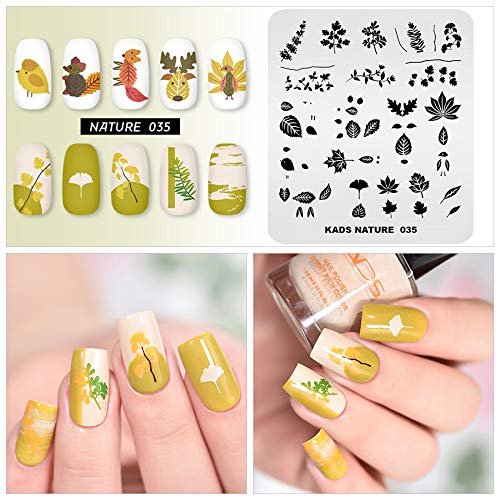 KADS Placa de estampagem de unhas, design de imagem de coqueiro, natureza, para decoração de arte de