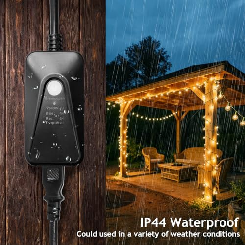 Image of Outdoor Dimmer for String Lights,Plug-in Dimmer Switch 100FT Remote Control