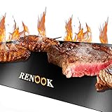 RENOOK Grill Mat, Heavy Duty 600 Degree Non Stick BBQ Mats, Easy to Clean & Reusable, Gas Charcoal Electric Griling Accessories, Best for Outdoor Barbecue Baking and Oven Liner, Set of 2, 20 x17-Inch