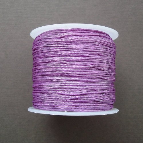 BeadsTreasure Orchid Nylon Thread Chinese Knotting Cord Macrame Shambala 1mm-1Roll.