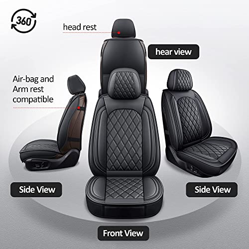 Image of MIROZO Seat Covers Full Set,Car Seat Covers Black Car Seat Protector Waterproof Automotive Seat Covers Front and Back Fit for Most Sedan, Truck and SUV