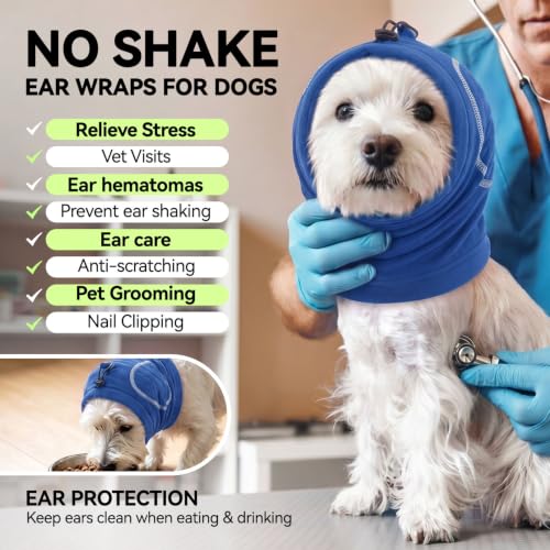 Image of No Shake Ear Wraps for Dogs, Dog Ear Cover with SoundProof Pads