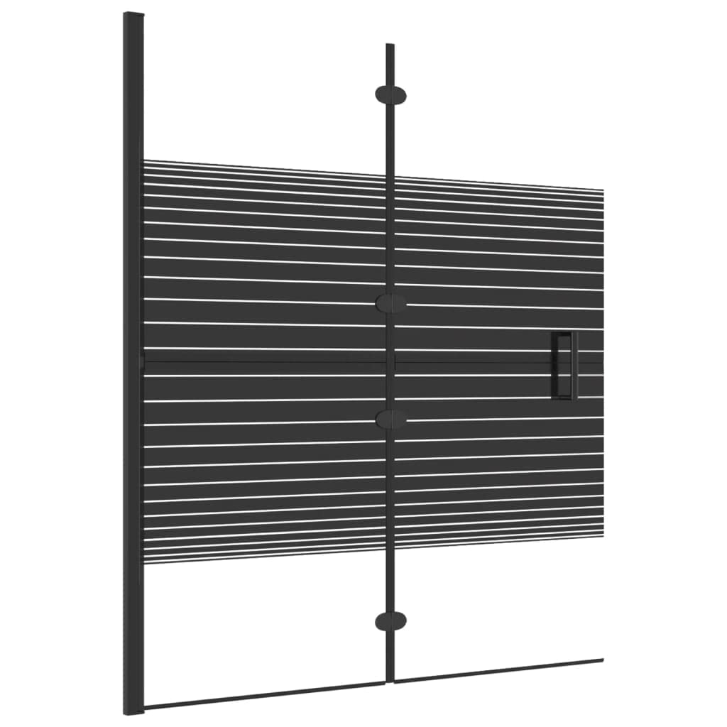 Mampara de ducha plegable ESG negro, 120 x 140 cm, con marco de aluminio y paneles de cristal de seguridad para un aspecto elegante y fácil acceso en el baño.