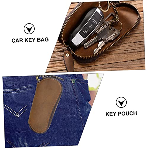 Cuir véritable multifonction café : un étui porte-clés vintage idéal à offrir - 4