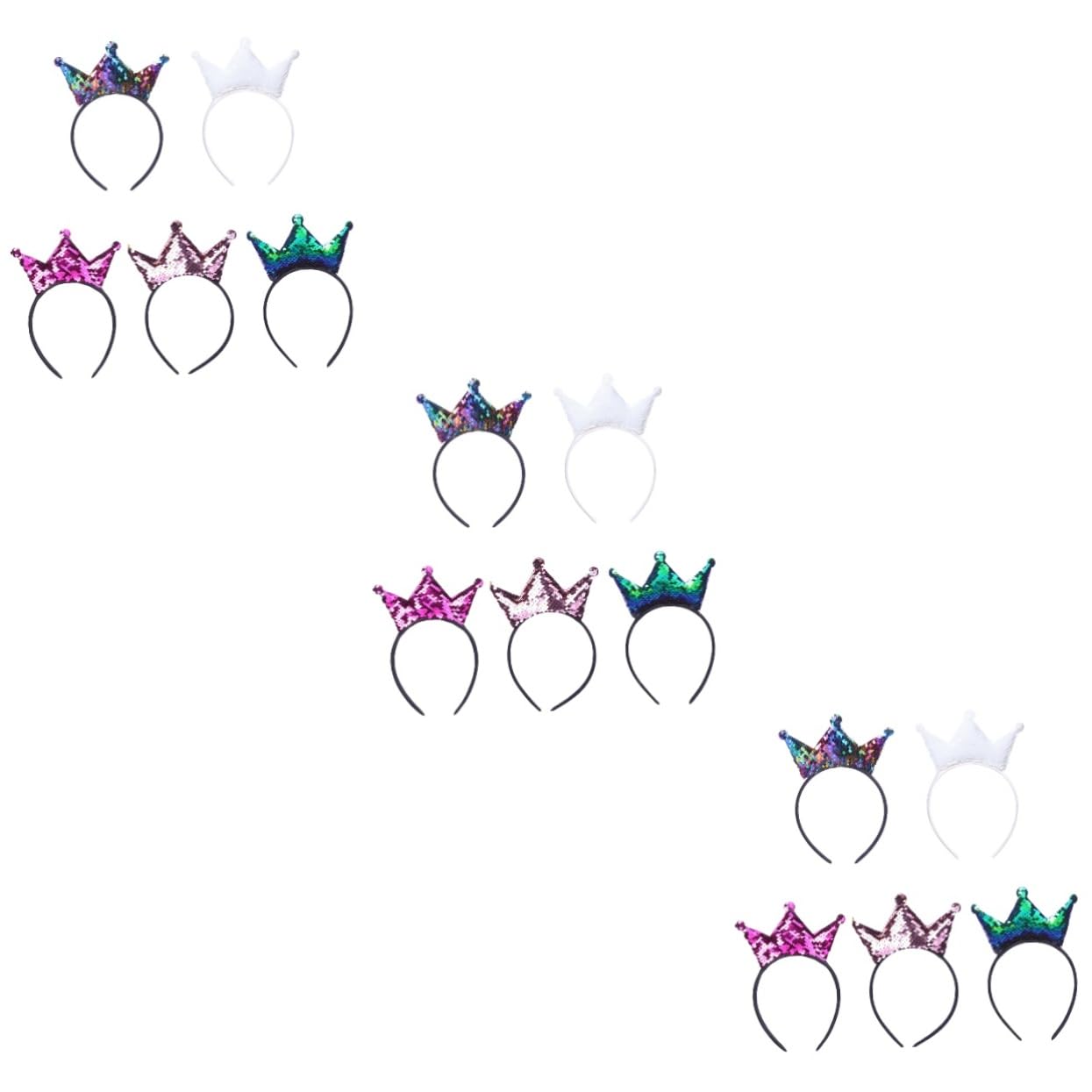 FRCOLOR 15 Piezas diadema con lazo diademas de aro de pelo de lentejuelas encantadora Accesorios para el cabello con brillo aro de pelo de lentejuelas