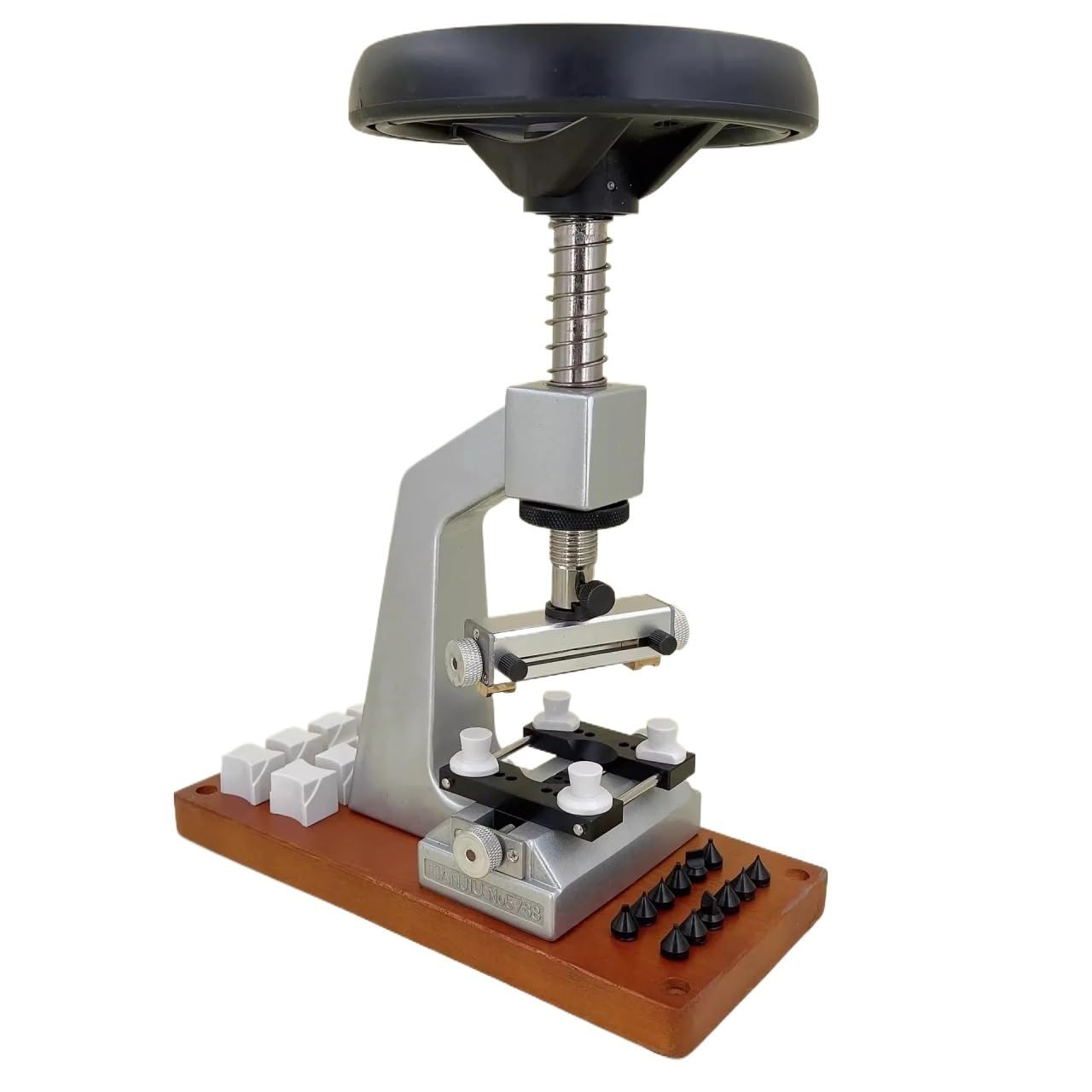 Uhrenreparatur-Werkzeugset mit Werkbanköffner, Gehäuseentferner mit Holzsockel, Uhrmacher-Reparaturwerkzeugen, Gehäuseöffner und -schließer (5700a)