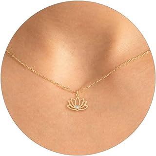 HANLI 14K Gold Plated Necklaces for Women - Dainty Butterfly, Star of David, Moon and Star, Sun, Lotus, Infinity, Hummingbird, Bee,Boots,Chill,Sunflower Pendant Designs - Elegant Jewelry for Women