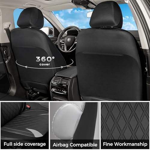 Image of FLORICH Seat Covers, Car Seat Covers Full Set, Waterproof Leather Car Seat Protector, Front and Rear Seat Covers for Cars, Automotive Seat Covers Universal Fit for Most Cars SUV Truck