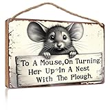 Photo Gallery cartello frontale con scritta in inglese "to a mouse, on turning her up in a nest with the plough". cartello decorativo in legno per portico (20 x 30 cm) Photo Gallery cartello frontale con scritta in inglese "to a mouse, on turning her up in a nest with the plough". cartello decorativo in legno per portico (20 x 30 cm)