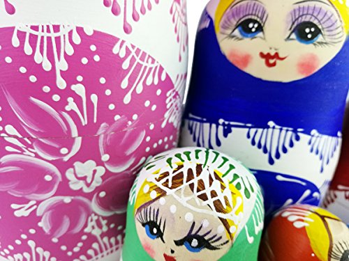 10pcs Lovely Large Russian Nesting Doll Handmade