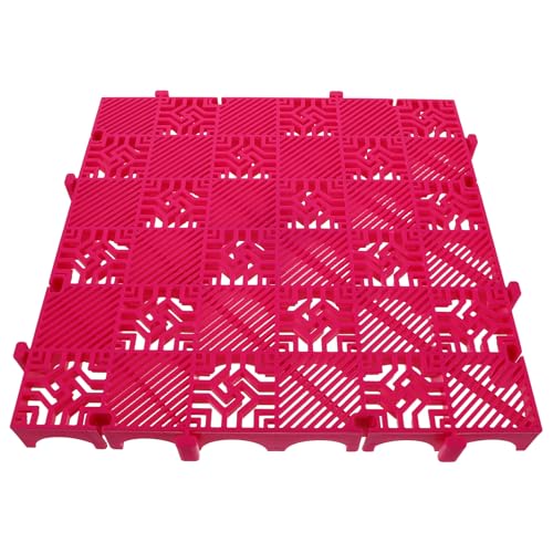 Happyyami Carrelage de Sol de Garage : caillebotis en Plastique moulé, Coussin emboîtable, de Sol en Plastique, Panneau de terrasse, Tapis de Drainage antidérapant