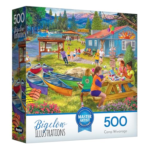 RoseArt Bigelow Illustrations Camp Wiwanago 500 Piece Jigsaw Puzzle - image 1