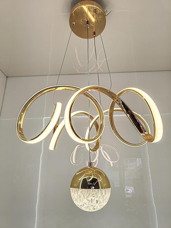 Image of Fiberglass Vortex Contemporary Chic Profile Pendant Light - LED Hanging Fixture Ideal for Residential and Professional Spaces