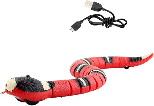 Inteligente Sensing Serpiente Gato Interacción Jugar USB Recargable Serpiente Eléctrica Juguete Serpiente Falsa Serpiente para April Fools Trucos