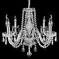 Samger Modern 4 Lights Clear Crystal Chandelier for Bedroom Vintage Candle Style K5 Crystal Glass Chandelier Adjustable Droplets Ceiling Pendant Light E12 for Living Room Dining Room Bathroom
