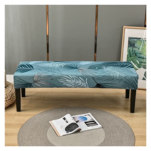 Housse de banc haute extensible pour salle à manger, banc de siège, housse de coussin antidérapante, protection de meubles avec fond élastique (Color : #18, Size : 107-140cm/42-55in) Cover