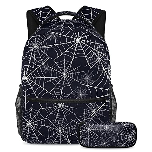 Sac à dos fille garçon motif toile d'araignée avec porte-bouteille intégré