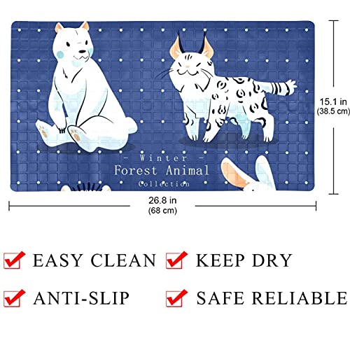 Tapis de douche antidérapant de baignoire avec ventouses et drainage - 5