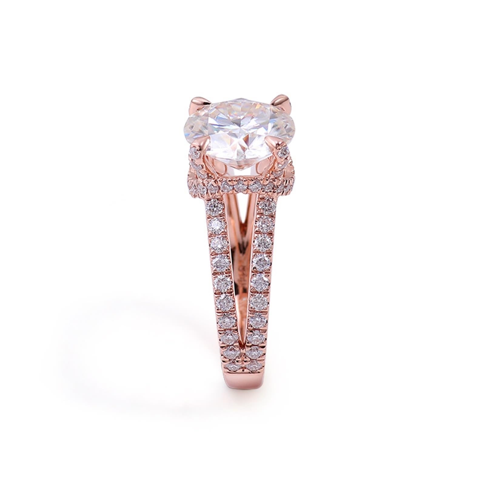 Wycian Anillos de mujer Moissanite Anillos de oro rosa de 9 K Elegante Moissanite Redondo con 4 Garras Talla 45 (14.3) Elegante para Lesbianas Acción de Gracias Personalizable