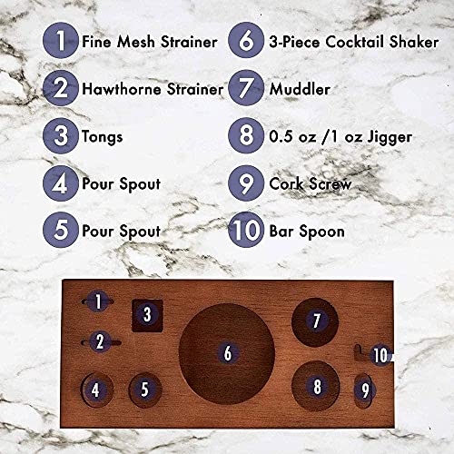 Kit de bar con coctelera de acero inoxidable 24 oz miniatura 7