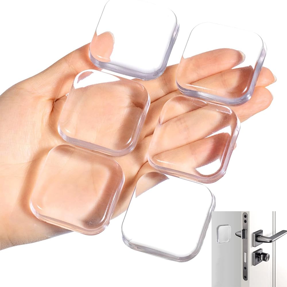 Joyzzz Door Stopper Wall Protector, Shock Absorbent Gel with Soft and Transparent, Wall Shield Bumper Guard from Door Knobs with Sturdy Self Adhesive, Washable and Reusable for Home Office