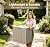 LAUSAINT HOME 31 Gallon Resin Deck Box, Package Delivery Box with Lockable Lid, Waterproof Outdoor Storage Box For Garden Tools, Patio Cushions(31 Gallon,Grey)