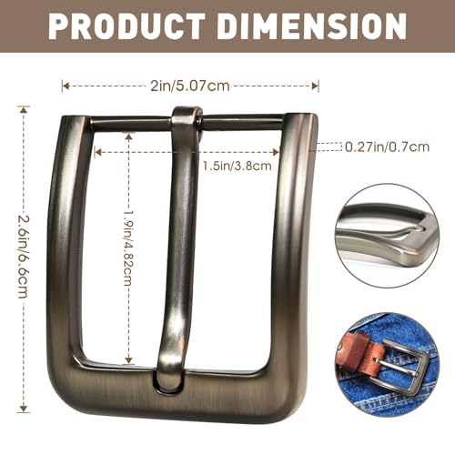 QVYQVY Metal Belt with Buckle Classic Unisex Replacement Belt Buckle For All Kinds of Dressing Styles Gifts