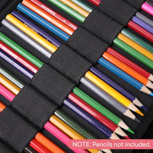 Image of JAKAGO 274 Slots Colored Pencil Case Large Capacity Pen Holder for Artist Painter Zipper Organizer Bag for Marker Highlighter Storage Case for Office Sketch Travel Supplies(Gray)