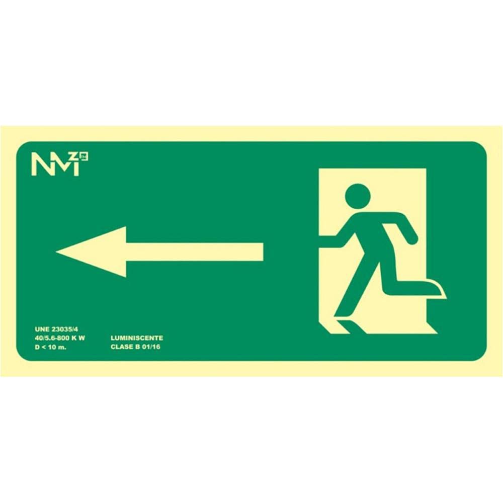 Oormaluz RD11131 – Luminescent Sign Left Output 32 x 16 cm Class B PVC 0.7 mm Evacuation Approved