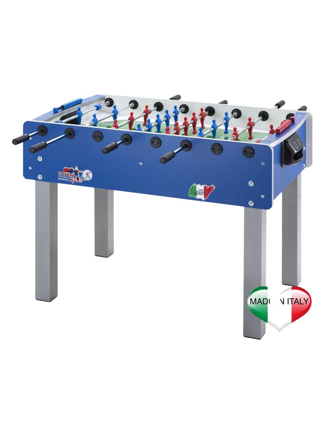 Calciobalilla Roberto Sport Bomber Blu Aste Rientranti con Palline