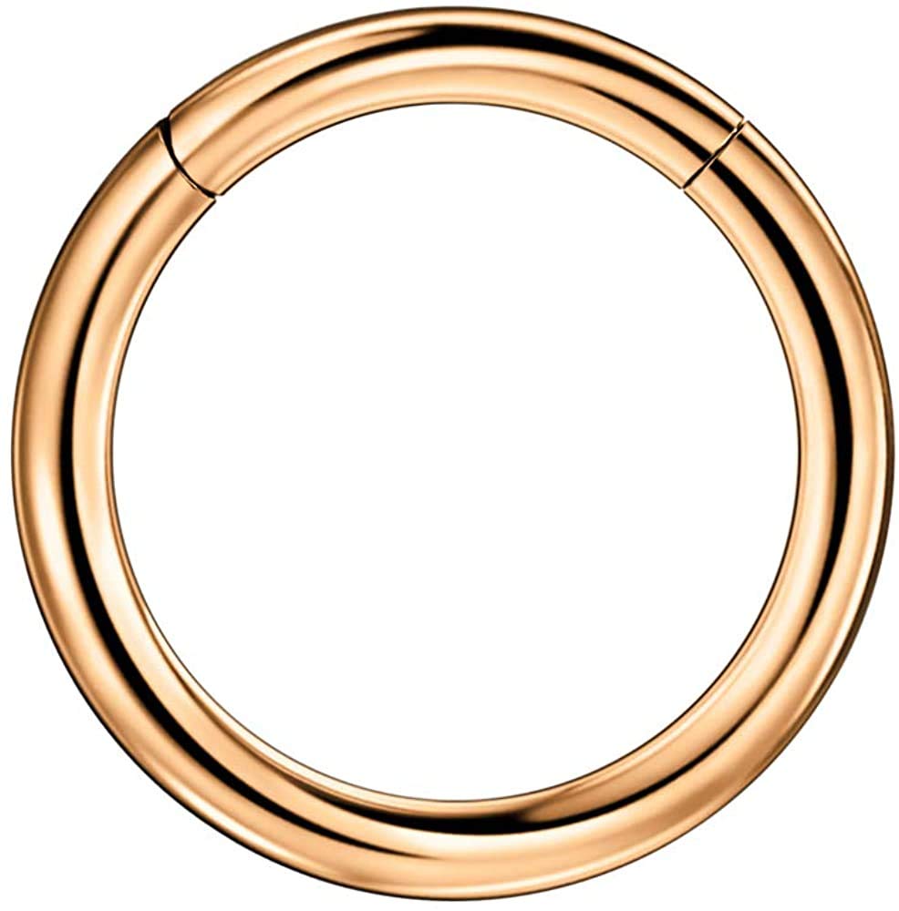 316L Surgical Steel Hypoallergenic Hinged Nose Ring Hoop for Women &amp; Men