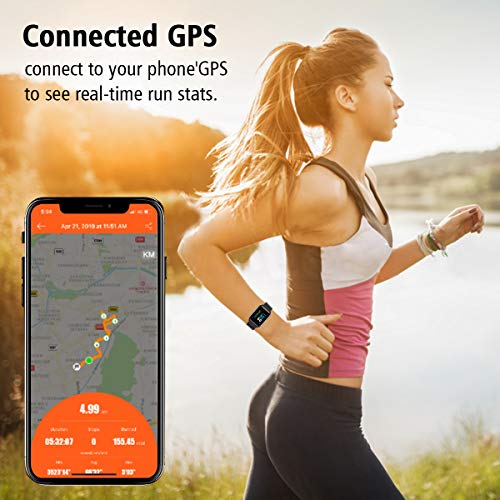 L8star Fitness Tracker Heart Rate Monitor-1.3'' Large Color Screen IP67 Waterproof Activity Tracker with 6 Sports Mode,Sleep Monitor,Pedometer Smart Wrist Band for Women Men, Android iOS