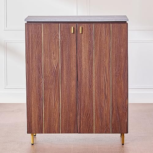 Image of Home Centre Roger 15 Pairs Shoe Cabinet - Brown