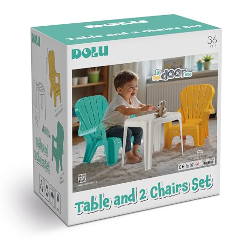 Ensemble de chaises de table vertes DOLU : mobilier d'activité enfant