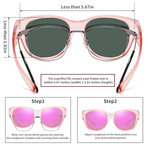 HAOLOTA Fit Over Glasses Sunglasses for Women Polarized, Trendy Cat Eye Sunglasses Wear Over Glasses, UV Protection2