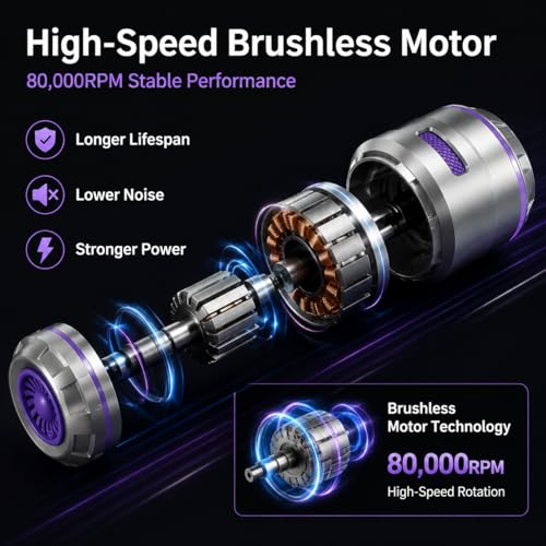 Image of ARCTICOOL Vacuum Cleaner for House, 18000Pa Powerful Suction Car Vacuum Cleaner, Cordless Portable Vacuum Cleaner with 6000mAh Battery, Lightweight Handheld Vacuum Cleaners for Car Use, Home, Office