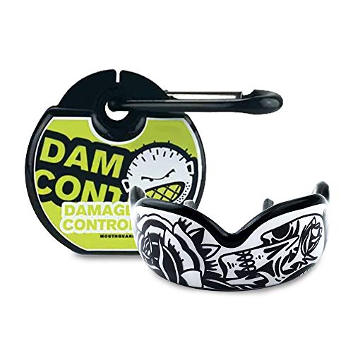 Damage Control Extreme Impact Mouth Guard, Mouth Guard for Sports, Boxing, Hockey, Lacrosse Mouth Guard, Mouth Guards with Shock Pads for Extreme Protection (Blackarts, Adult)