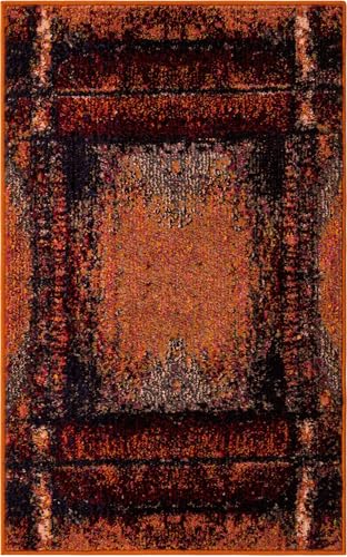 Tapete 2x3 naranja de poliéster Rugs.com miniatura 3