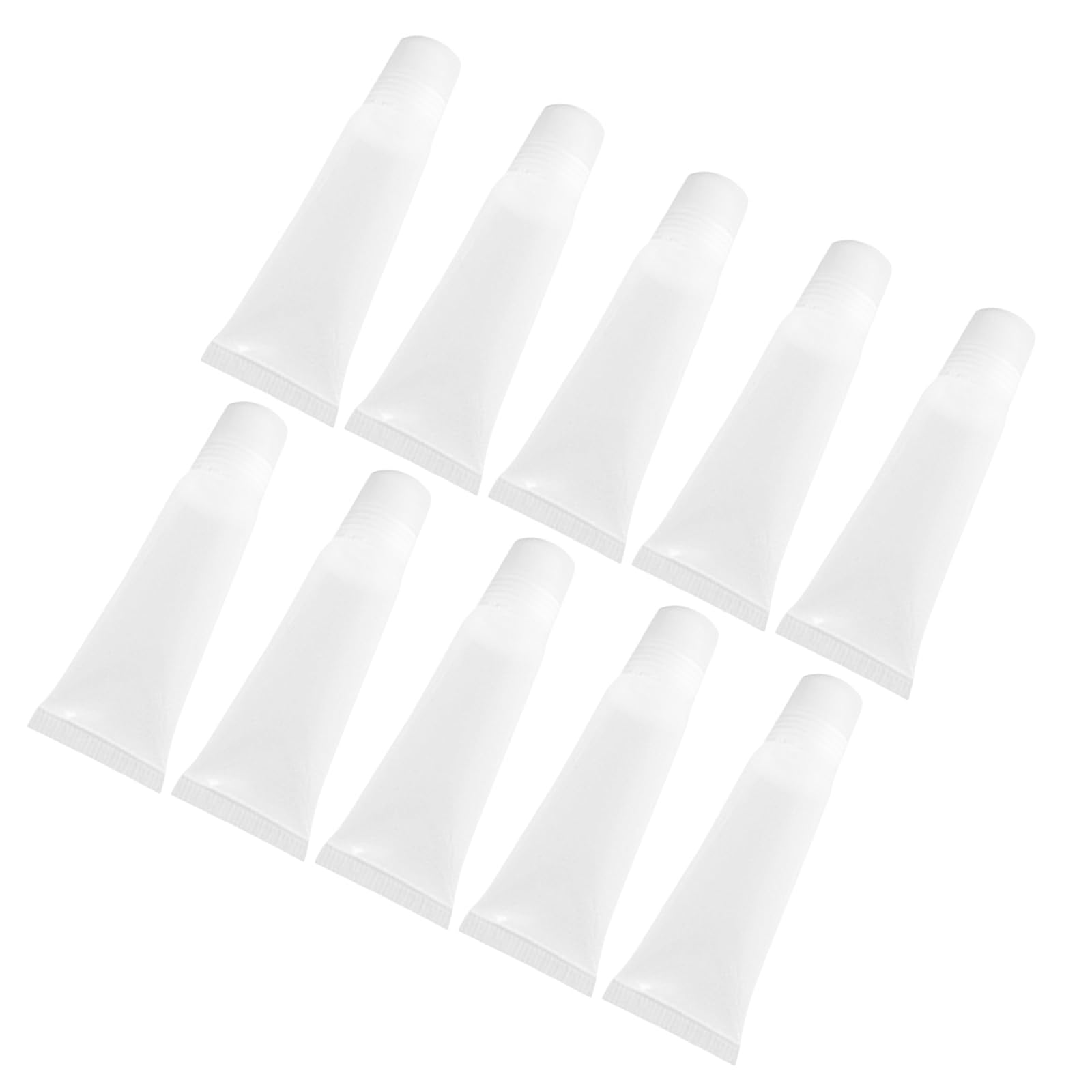 FackLOxc 5ml / 8ml / 10ml / 15ml Clear Lip Balm Tubes Leakproof Angled Applicator Refillable Cosmetic Storage Bottles Empty Lip Gloss Tubes