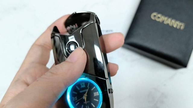 Encendedor eléctrico USB recargable azul miniatura 7