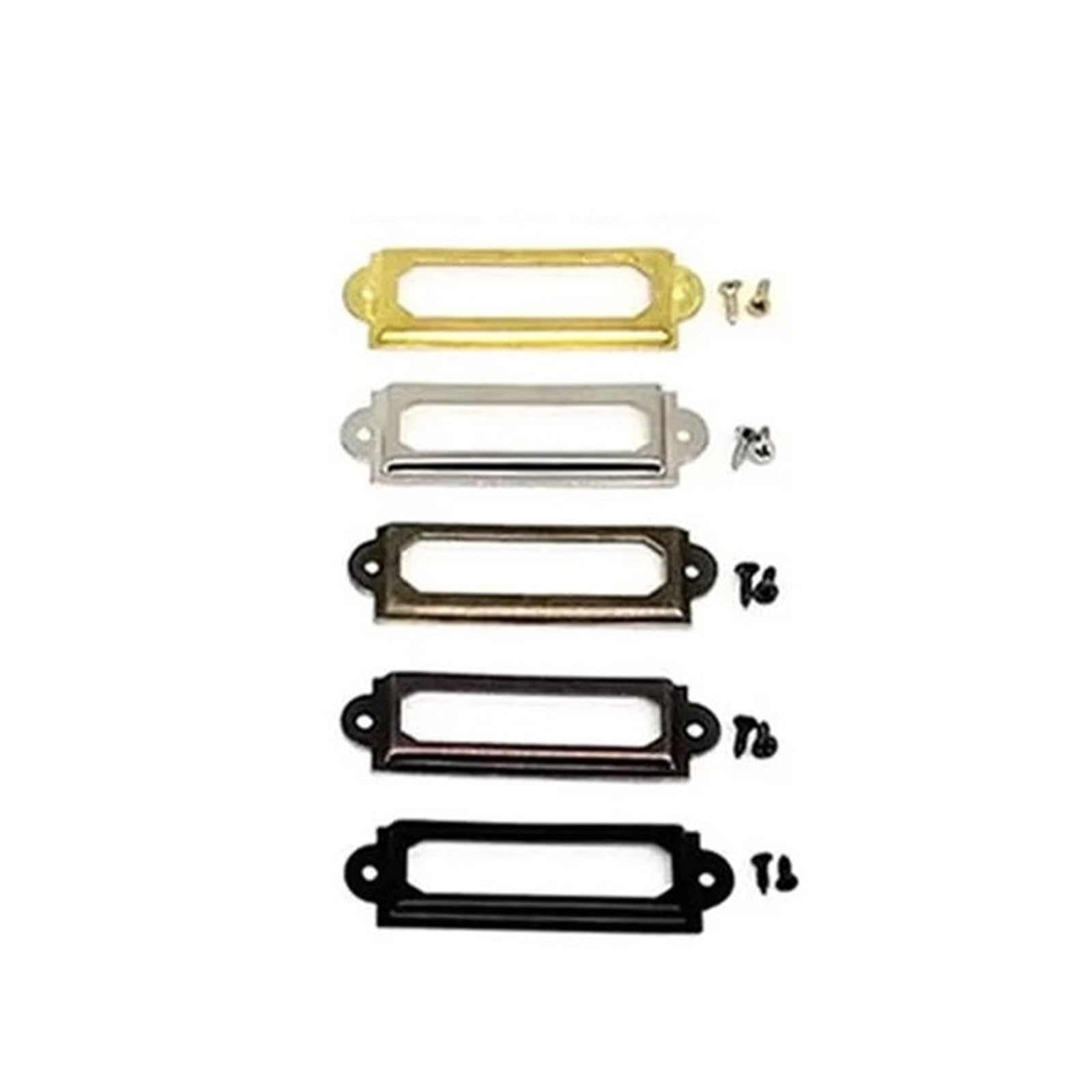 Cidegoo One Color Metal Label Holder Pulls 60X17mm 200Pcs For Cabinet Drawer File Card Frame
