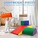 Elevon Soft Climbing Toys Indoor - 5 PC Foam Climbing Blocks, PU Leather Gym Climb and Crawl Play Set Waterproof and Easy to Clean