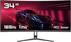 Monitor Gamer 34" Curvo 1ms, 165Hz, UltraWide (QHD) - 3440x1440 AMD FreeSync, HDMI, DP, HQ Premium HQ34C16 Bivolt